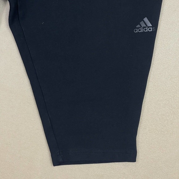 Adidas Cropped Training Jogger Sweatpants Mens M Black Elastic Waist Tapered - Picture 9 of 15